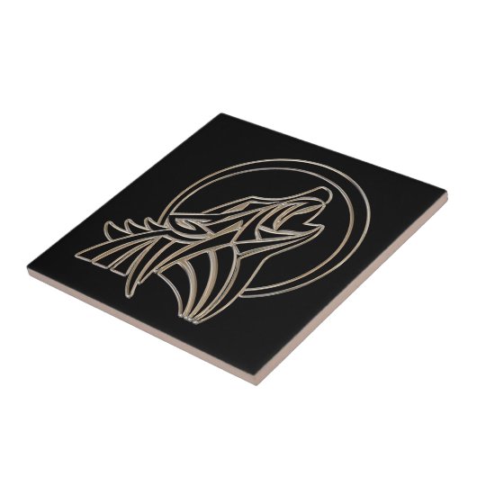 種族の金属遠ぼえのオオカミの紋章 タイル (側面)