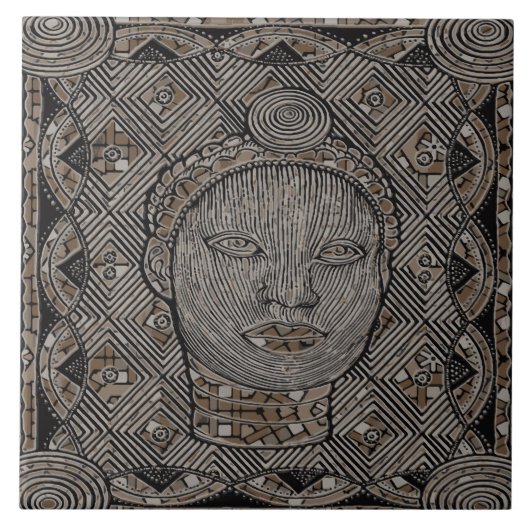 種族の陶磁器の写真のタイルの女性 タイル (正面)