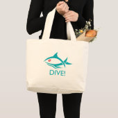 種族の飛び込みの魚 ラージトートバッグ (正面(商品))