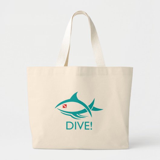 種族の飛び込みの魚 ラージトートバッグ (正面)