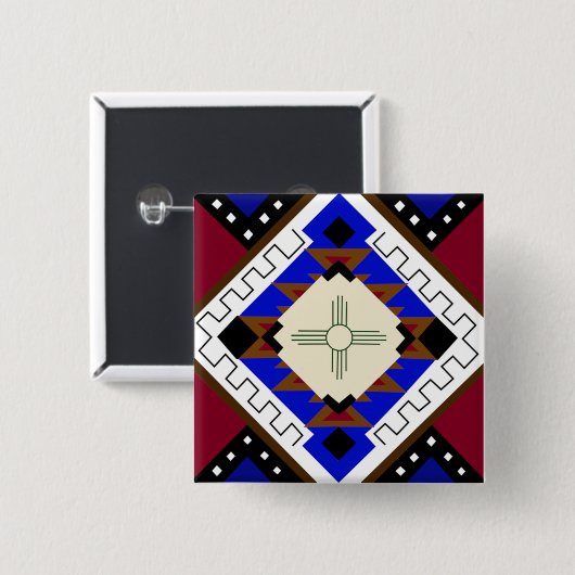 種族のBottonの幸福、ネイティブアメリカンジア 缶バッジ (正面&裏面)