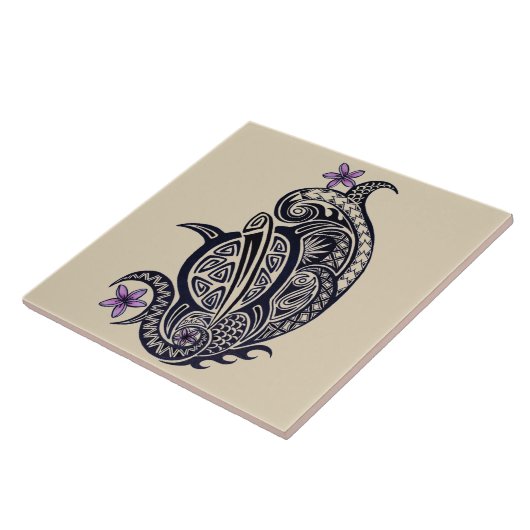 種族のHonuのハワイのウミガメのセラミックタイル タイル (側面)