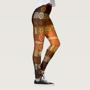 種族のTatoo Boho幾何学的なパターンレギンス レギンス