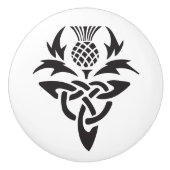 種族ケルト族のスコットランドのアザミ セラミックノブ (正面)