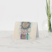 種族手のペンキのdreamcatcherの曼荼羅のデザイン カード (正面)