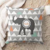 種族象のアステカなアンデスパターンモノグラム クッション (ブランケット)