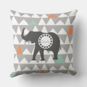 種族象のアステカなアンデスパターンモノグラム クッション (裏面)