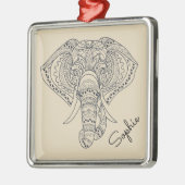 種族象のアフリカ動物の芸術の個人名 メタルオーナメント (左)