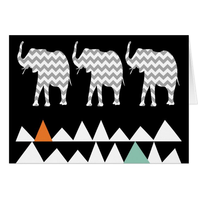 種族象の芸術のアステカなアンデスジグザグ形のシェブロン (正面横)