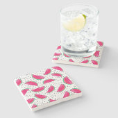 種模様のネオンスイカ ストーンコースター (横)