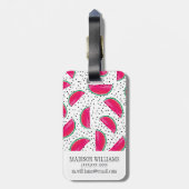 種模様のネオンスイカ ラゲッジタグ (裏面縦)