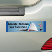 種痘する前に教育して下さい バンパーステッカー (車上)