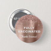 種痘ガーリーバラ金ゴールドグリッター 缶バッジ (正面&裏面)