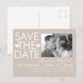 種類とハート日付の写真はがきを保存する ポストカード (正面/裏面)