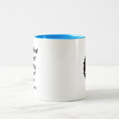 種類の疲れたT1dMom [黒くか明るい青] ツートーンマグカップ (中央)