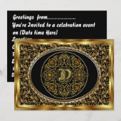 種類の眺めのモノグラムD 1は注意します 招待状 (正面/裏面)