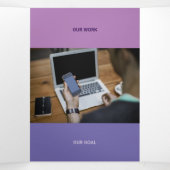 種類薄紫のQrコードの二乗 三つ折りカード (内部中)