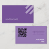 種類薄紫トーンフラットシェイプQrコード 名刺 (正面/裏面)