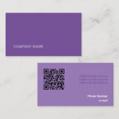 種類薄紫トーンフラットシェイプQrコード 名刺 (正面/裏面)