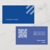 種類青トーンフラットシェイプQrコード 名刺 (正面/裏面)