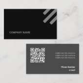 種類黒トーンフラットシェイプQrコード 名刺 (正面/裏面)