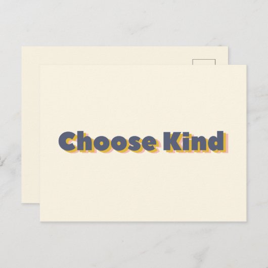 種類3Dはっきりしたタイポグラフィ青を感動的選択 ポストカード (正面/裏面)