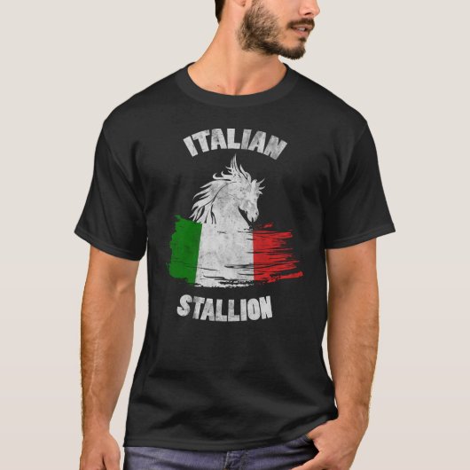 種馬のワイシャツのイタリアのイタリアンな馬のおもしろいなギフト Tシャツ (正面)