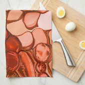 種、珊瑚、赤などの丸い形 キッチンタオル (四つ折り)