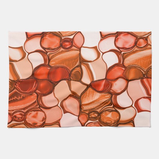 種、珊瑚、赤などの丸い形 キッチンタオル (横)