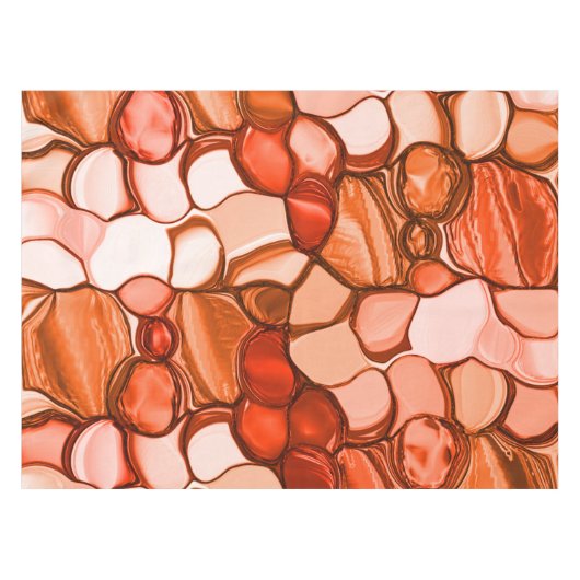 種、珊瑚、赤などの丸い形 テーブルクロス (正面(横))