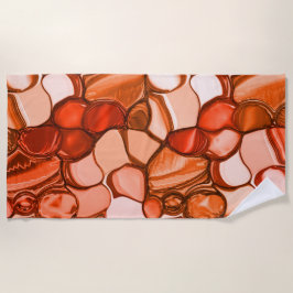 種、珊瑚、赤などの丸い形 ビーチタオル