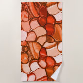 種、珊瑚、赤などの丸い形 ビーチタオル (正面)