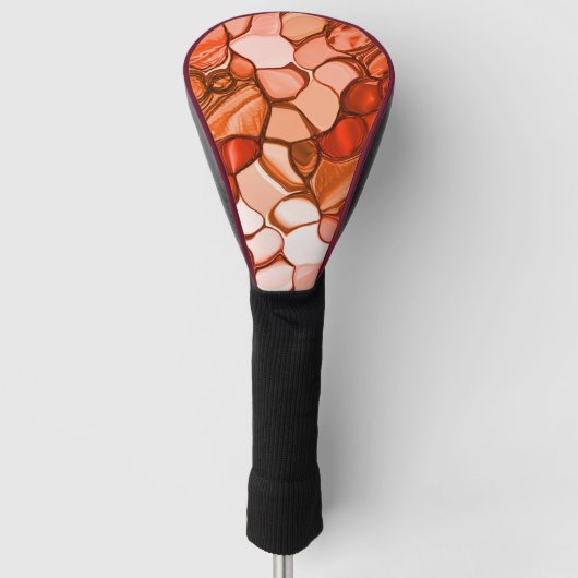 種、珊瑚、赤茶色の丸い不規則な形 ゴルフヘッドカバー (正面)