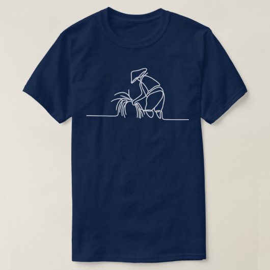 稲刈りラインスケッチ Tシャツ (デザイン正面)