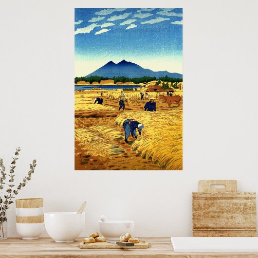 稲刈り笠松志郎1953 ポスター (キッチン)