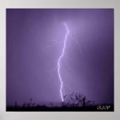 稲妻がハゲワシ山脈の背後で打つ ポスター (正面)