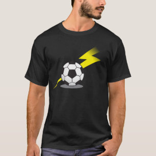 稲妻が付いているサッカーボール Tシャツ