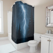 稲妻が夜に森を襲う シャワーカーテン (インサイチュ)