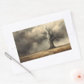 稲妻が木に当たる絵画 🌩️🌳 長方形シール (封筒)