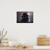 稲妻が木の陰で空を打つ ポスター (キッチン)