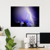 稲妻が濃い青空の中 ポスター (ホームオフィス)