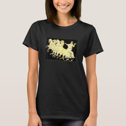 稲妻と馬に乗った戦車のゼウス Tシャツ (正面)