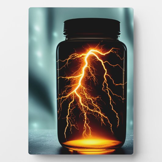 稲妻のボトルデジタルアート卓上 フォトプラーク (正面)