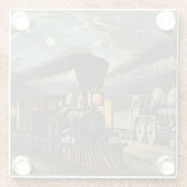 稲妻の急行列車1863年 ガラスコースター (裏面)