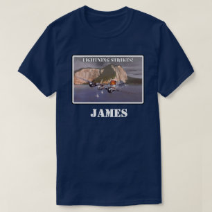 稲妻の戦闘地域P-38での攻撃 Tシャツ