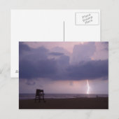 稲妻の殴打の海のDaytona Beachの郵便はがき ポストカード (正面/裏面)