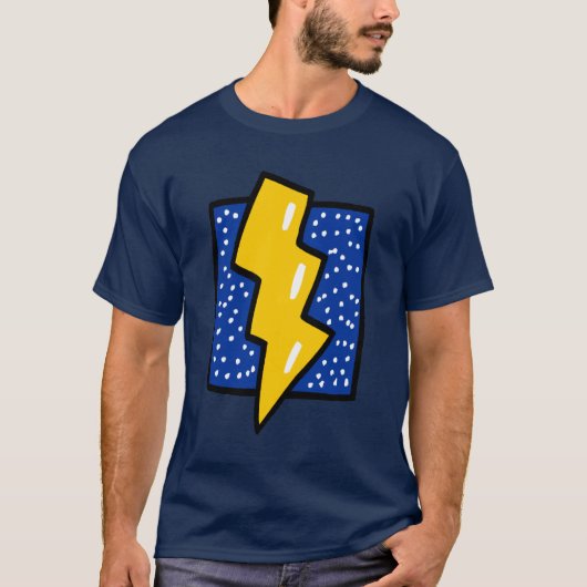 稲妻の漫画 Tシャツ (正面)