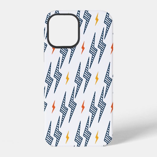稲妻の落書き シームレスな稲妻 iPhoneケース (裏面)
