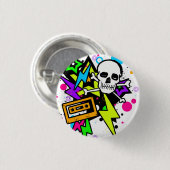 稲妻の（ばちゃばちゃ）跳ねるピン 缶バッジ (正面&裏面)