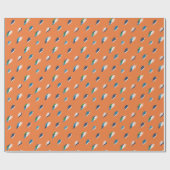稲妻はっきりしたプリントオンオレンジ ラッピングペーパー (フラット)